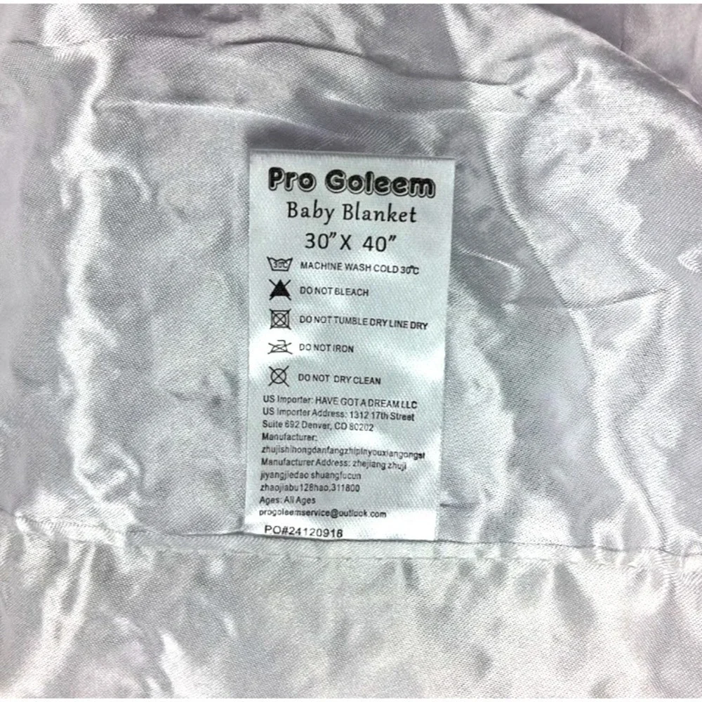 Pro Goleem Solid White Raised Minky Dot Baby Blanket Satin Trim‎ Backside Unisex